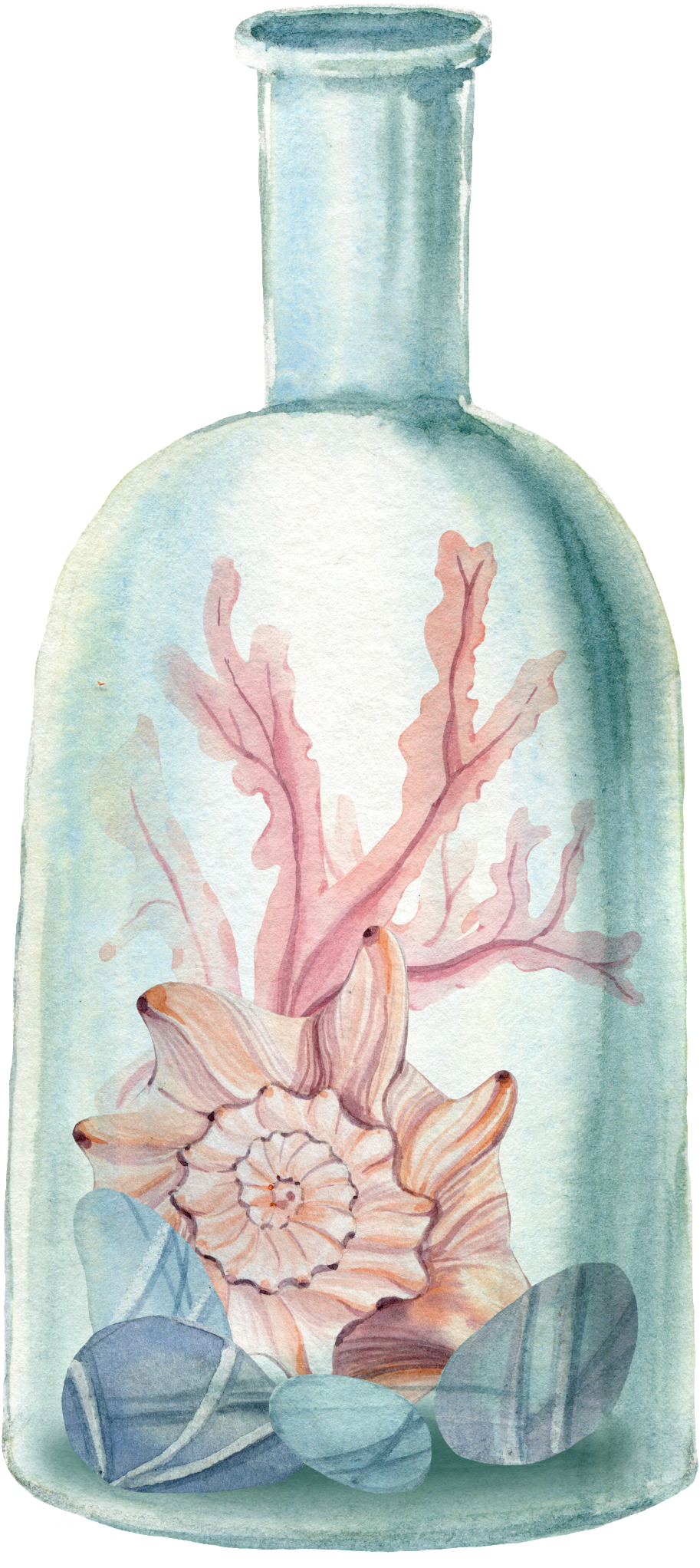 This Graphics Is Hand Painted Micro Landscape Bottle - Bottle (1024x2064), Png Download