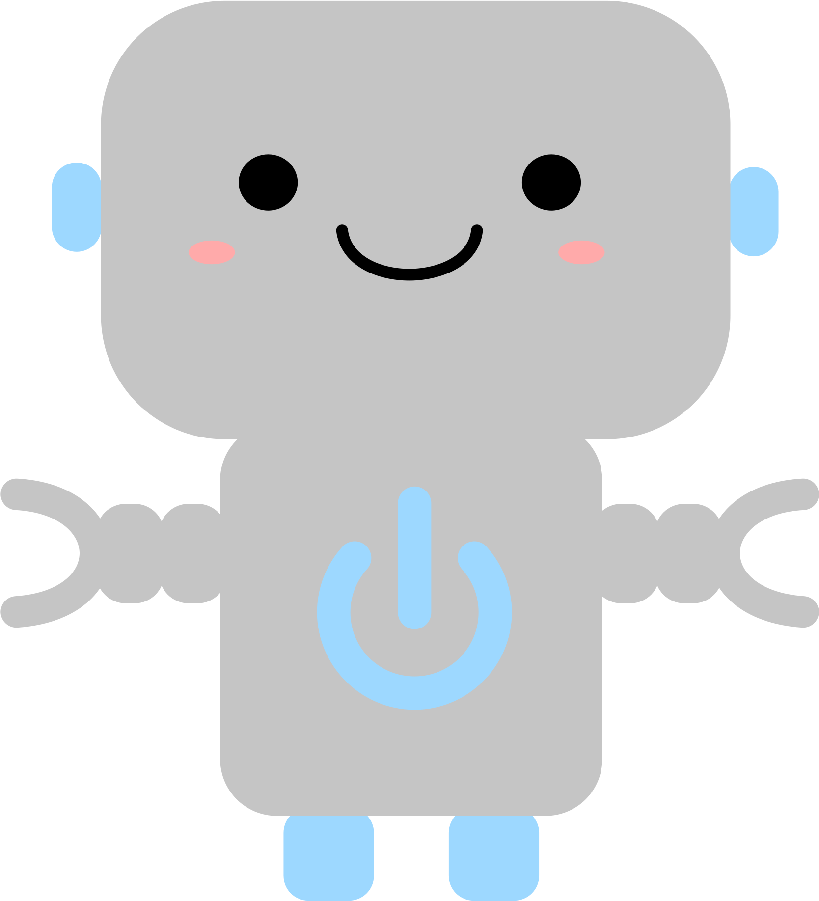 Clipart Kawaii Robot With Power Symbol - Robot Kawaii (2235x2400), Png Download