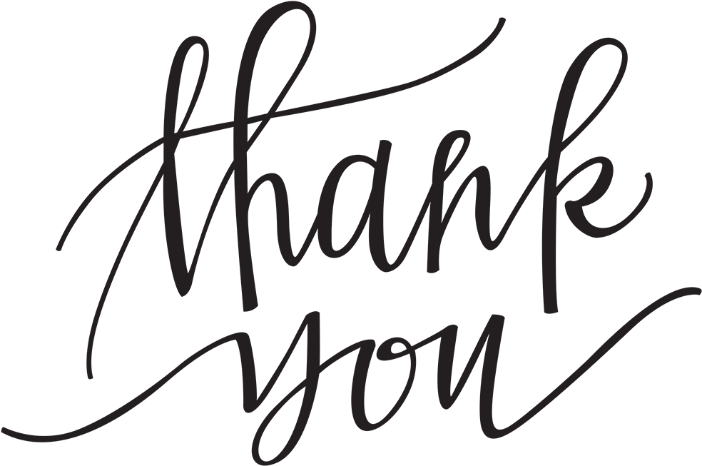 Thank You - Calligraphy Mr And Mrs Standard Thank You, Black (1000x703), Png Download