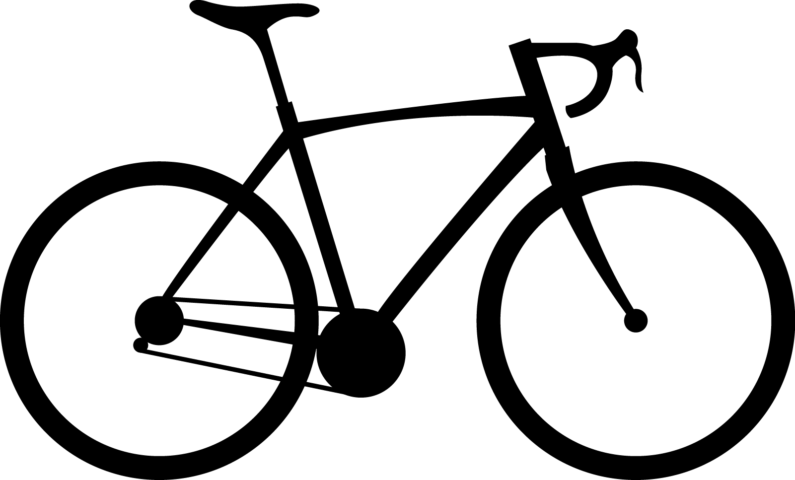 Road Bike Png - Simple Road Bike Drawing (1601x967), Png Download