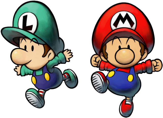 Bay Mario & Baby Luigi - Png Mario And Luigi (800x657), Png Download