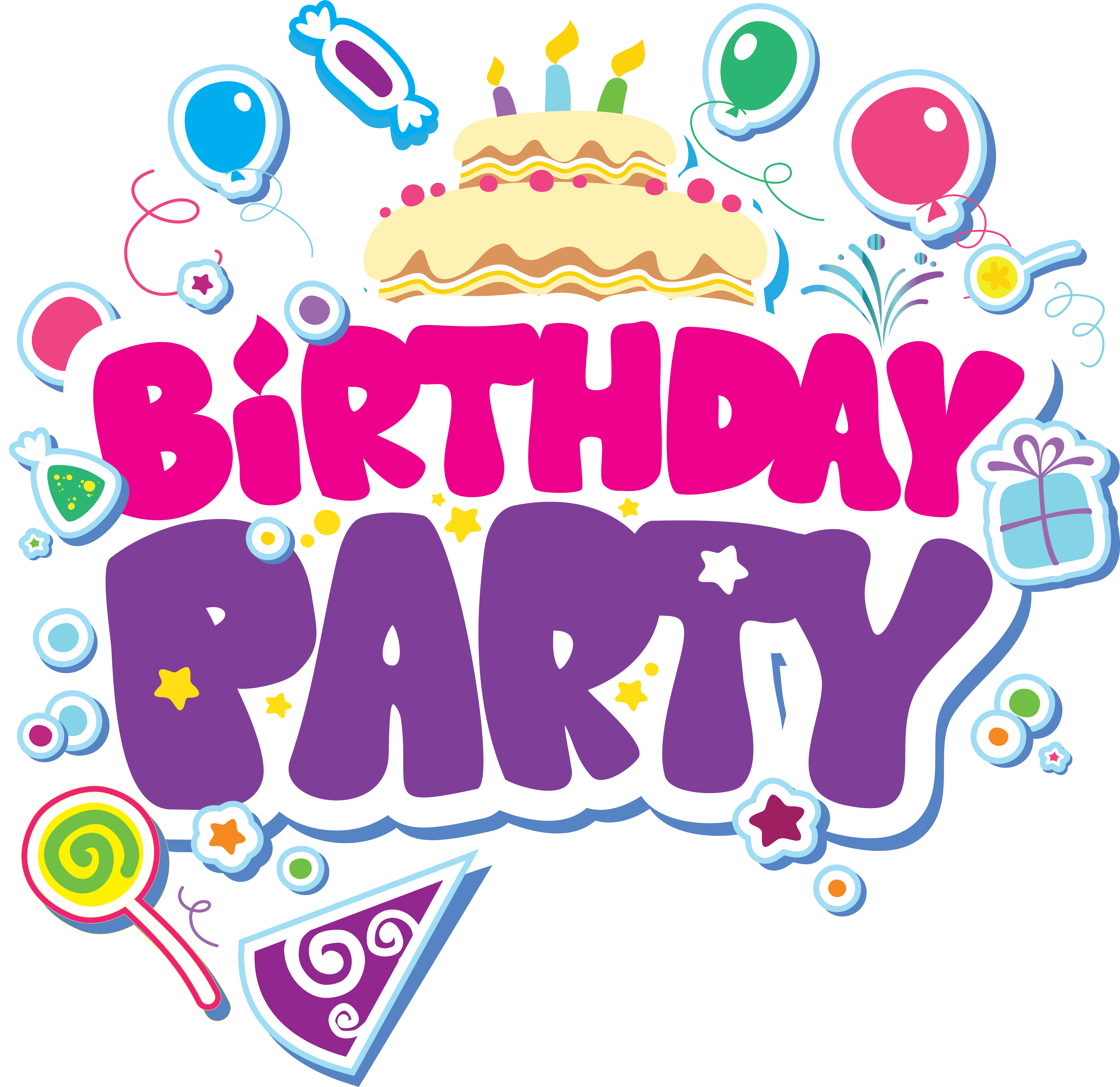 Tropical Clipart Happy Birthday - Birthday Party Clipart (6410x6196), Png Download