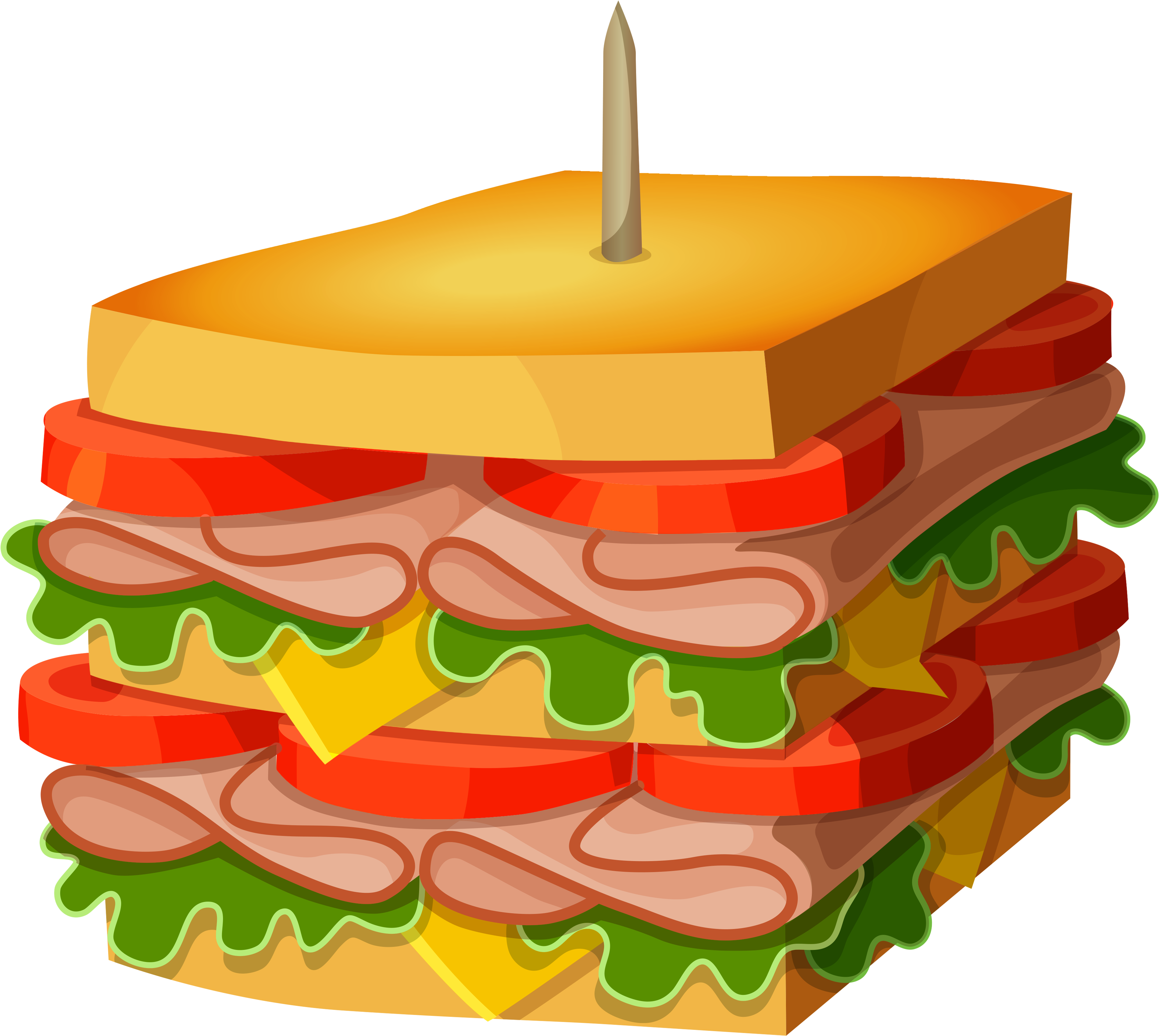 Sandwich - Clipart Vector Of Sandwich (3940x3523), Png Download