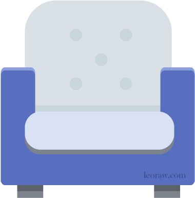 Arm Chair Flat Design Leoraw - Chair Flat Design Png (520x500), Png Download
