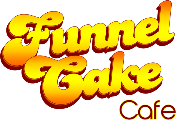 Black And White Caf Logo File Staggered - Funnel Cake Png (664x475), Png Download