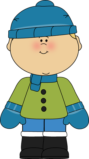 Boy Dressed For Winter - Clip Art Boy Winter (309x550), Png Download