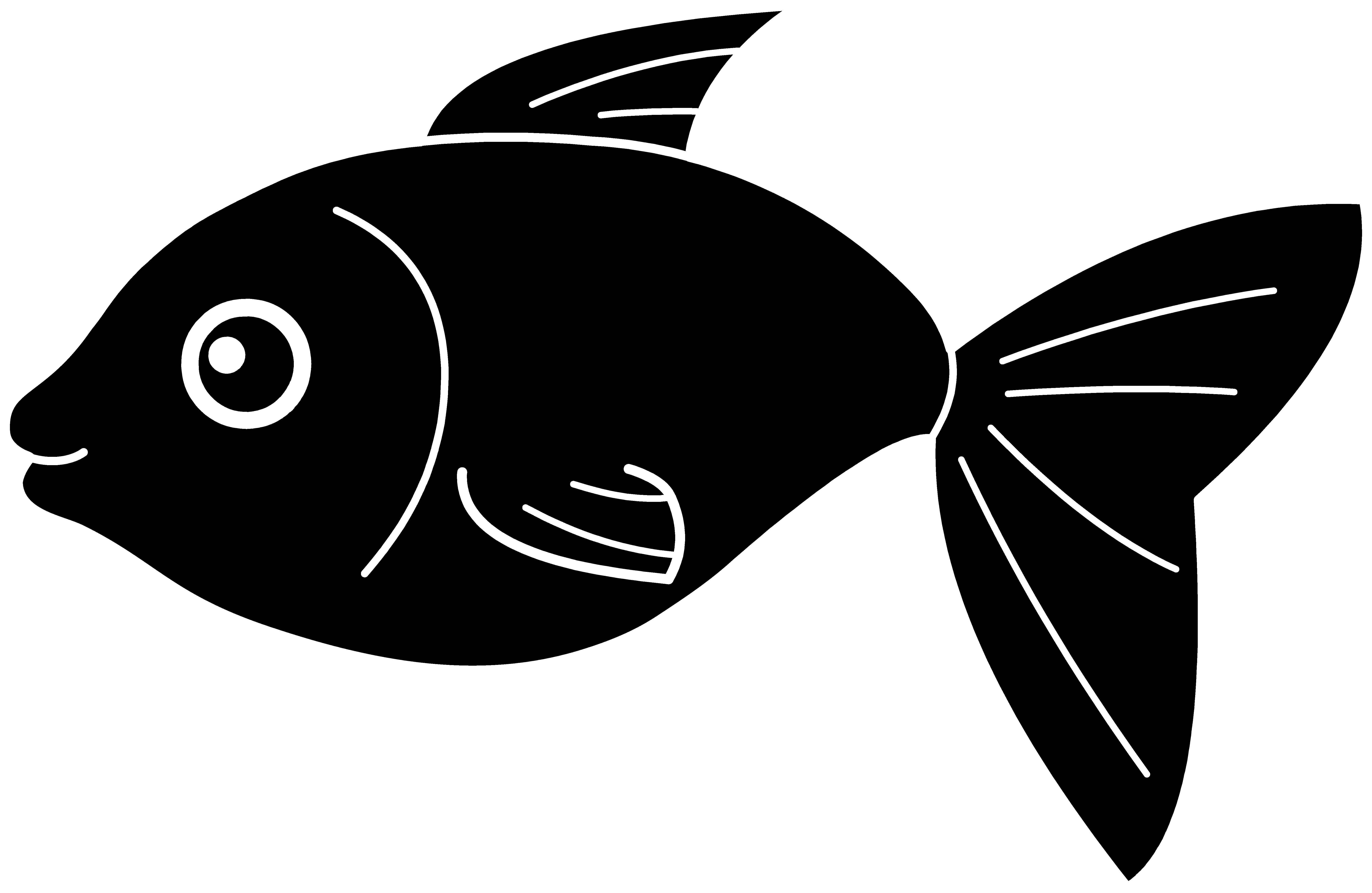 Fish Clip Art Black And White Clipart Black Fish Full Size Png Download Seekpng
