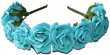 After Having A Nice Browse On The Web The Headpiece - Cyan Flower Crown (375x514), Png Download
