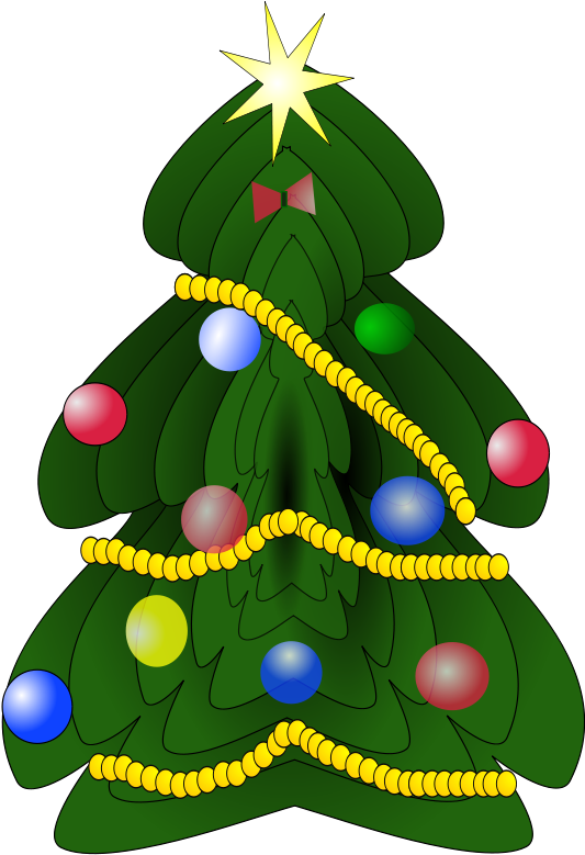 Free Holiday Graphics Dark Green - Christmas Tree Clipart (541x800), Png Download