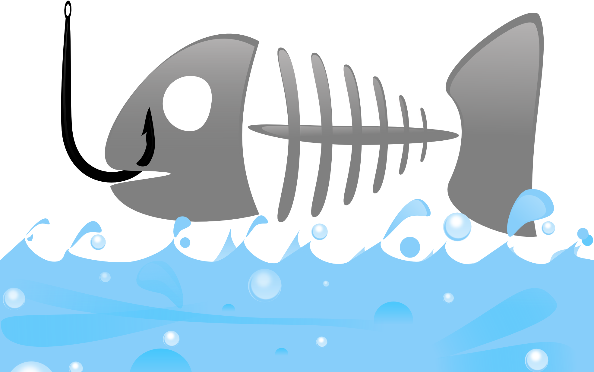 Fish - Fish Bone Gif (1969x1575), Png Download