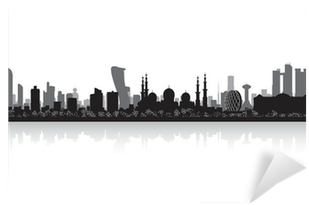 Abu Dhabi Uae City Skyline Silhouette Wall Mural • - Network Switch (400x400), Png Download