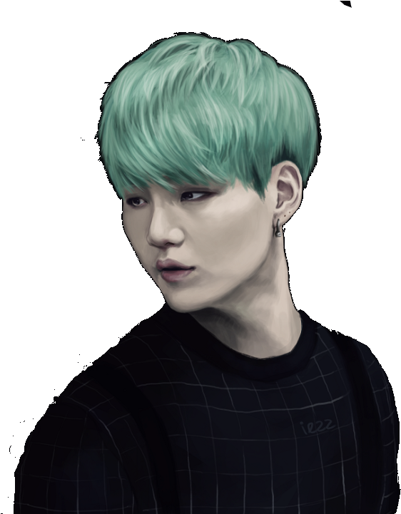 [html] Mint Yoongi - Lace Wig (576x720), Png Download