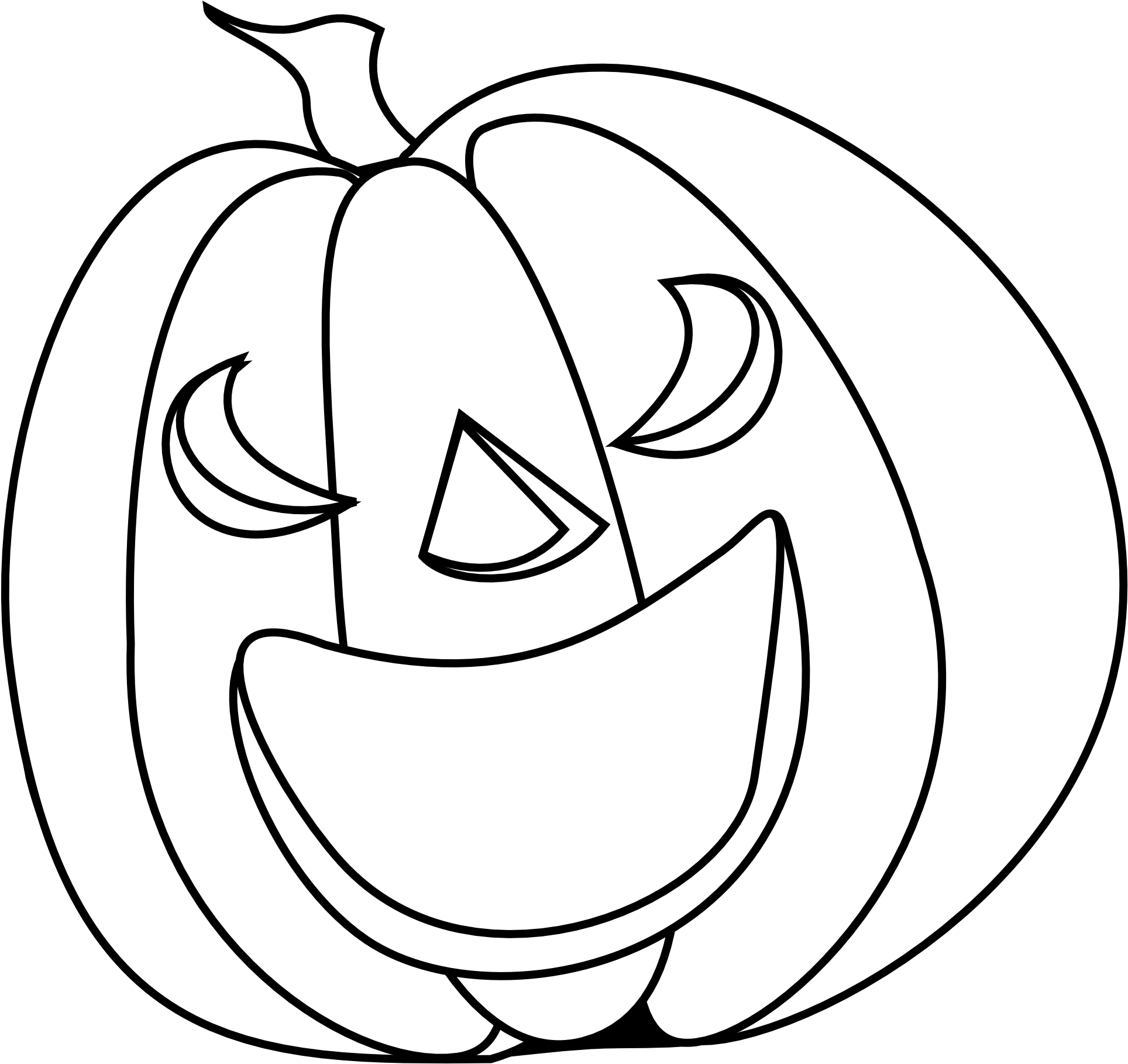 28 Collection Of Black And White Halloween Pumpkin - Halloween Pumpkin Clipart Black And White Png (1979x1865), Png Download