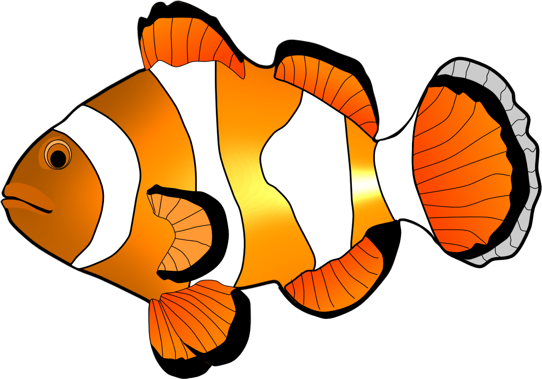 Cute Fish Silhouette Clip Art - Fish Clipart (1123x794), Png Download