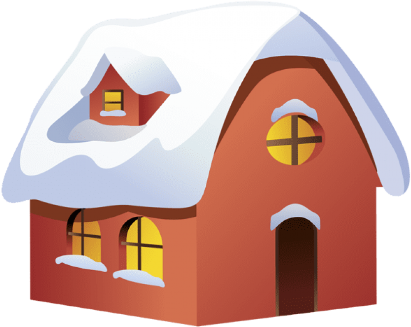 Winter House Transparent Png Clip Art Image - House With Snow Clipart (600x477), Png Download