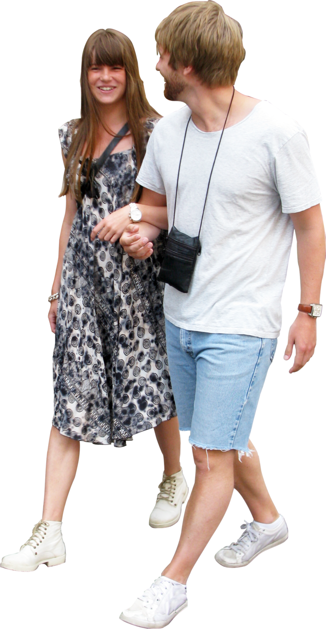 Group People Walking Away Png - Couple People Walking Png Png (663x1280), Png Download