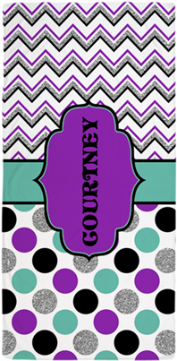 Modern Purple And Teal Teen Tween Beach Towel On Cafepress - Polka Dot (460x460), Png Download