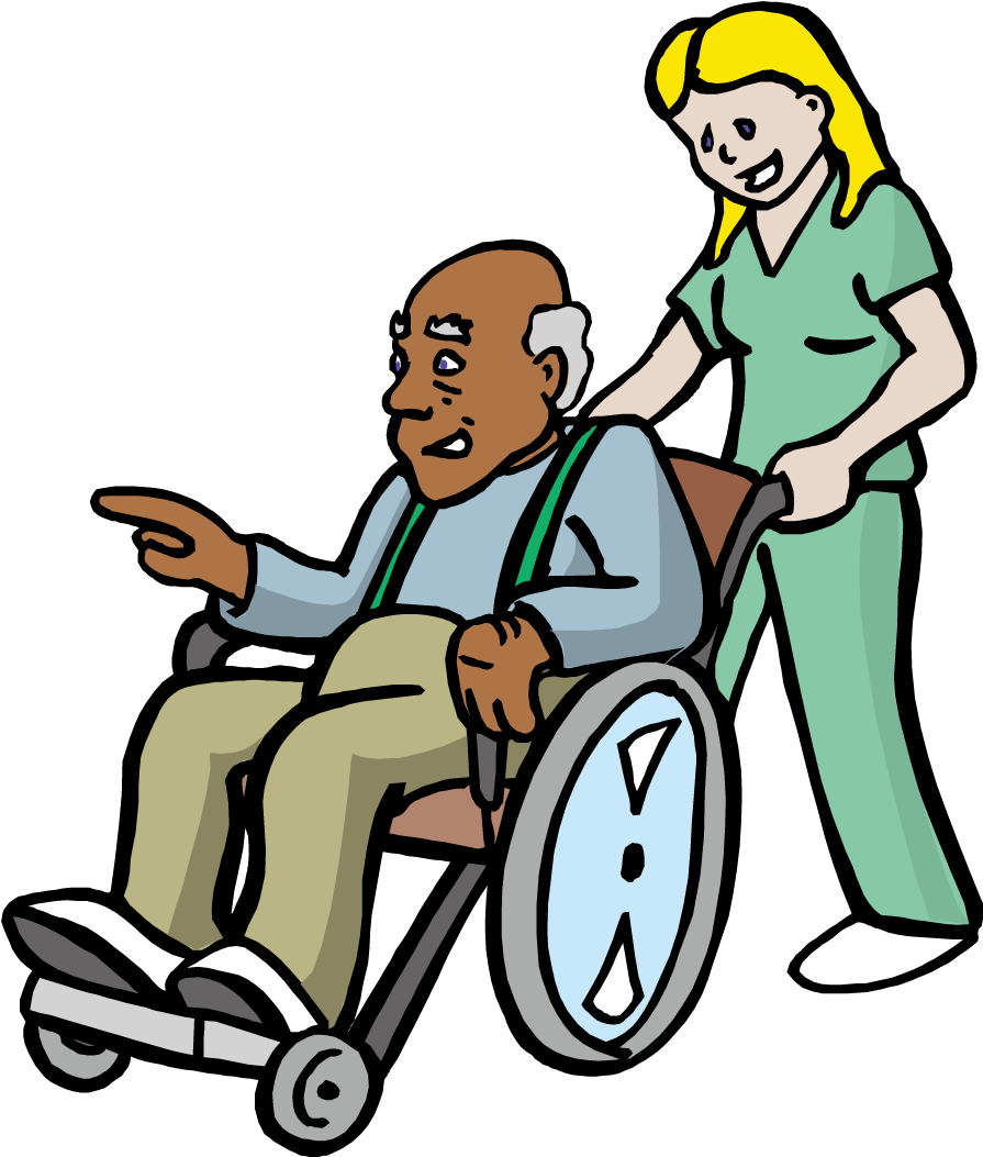 Wheelchair Old Age Cartoon Infant - Wheelchair Cartoon (1137x1134), Png Download