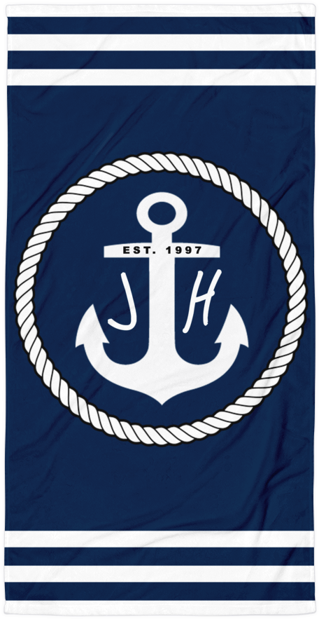 Nautical Beach Towel (1000x1000), Png Download