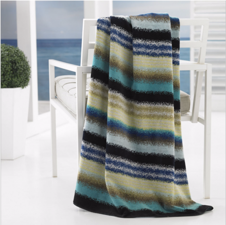 Aquarelle Beach Towel - Kassatex Bodrum Beach Towel; Multi, Blue (650x446), Png Download