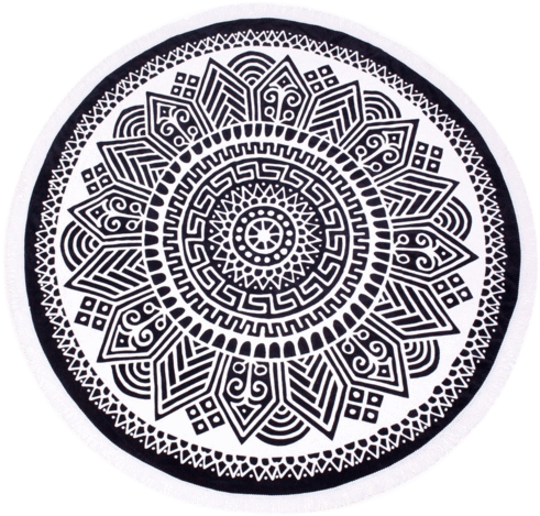 Round Beach Towel - Rubber Stamping (530x530), Png Download
