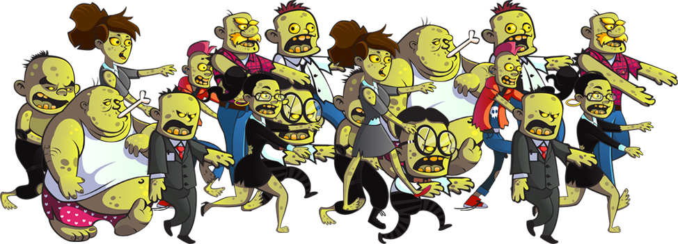 Learn More - Zombie Hordes Illustration Cartoon (974x351), Png Download