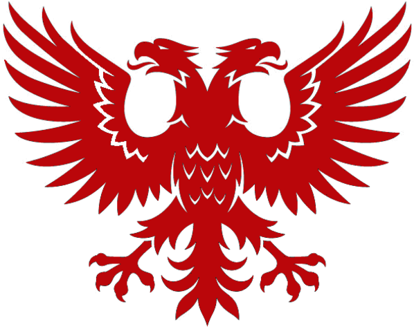 Red Eagle - Two Headed Eagle Logo (600x513), Png Download