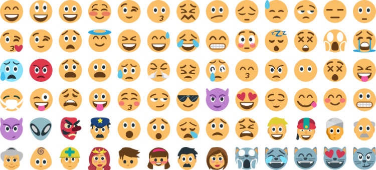 Japanese For “picture Word”, Emoji Are Often Pictographs - All Emojis In One (750x339), Png Download