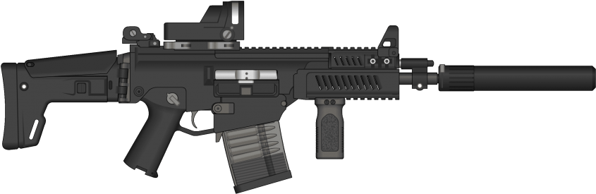 Free Png Assault Rifle Clipart Png Images Transparent - Assault Rifle Png (850x281), Png Download