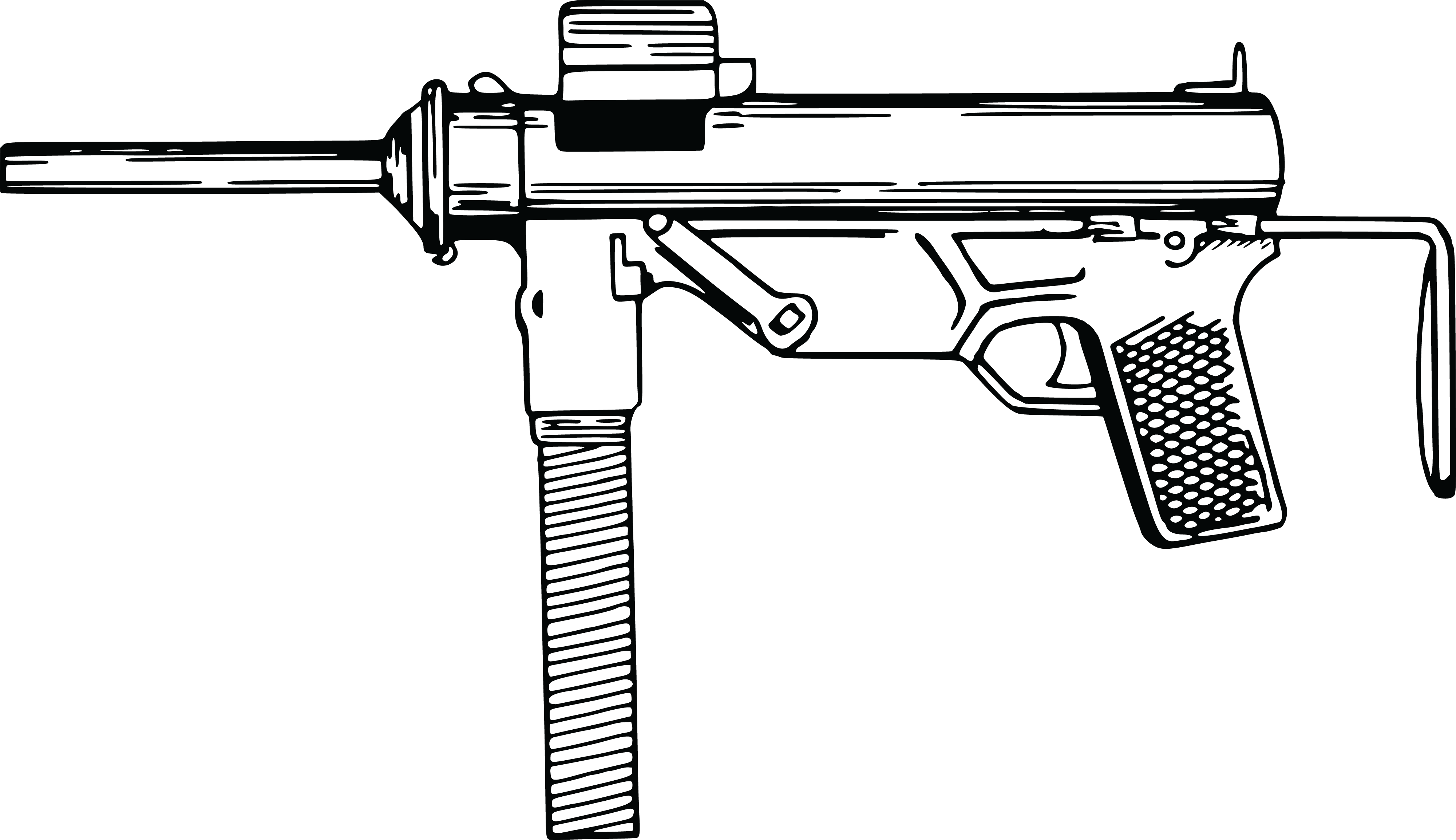 Rifle Clipart Two Gun - Guns Clipart Black And White (4000x2307), Png Download