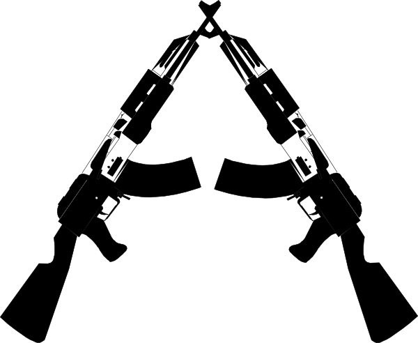 Crossed - Guns Black And White (600x492), Png Download