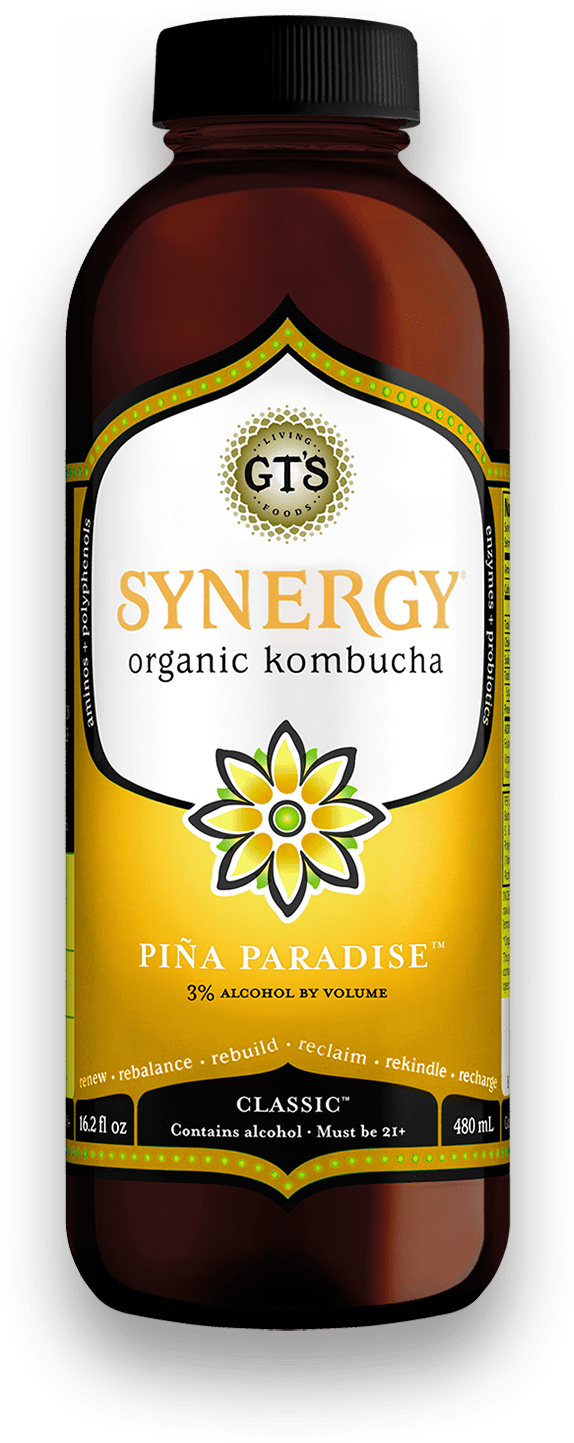Piña Paradise - Gts Kombucha Pink Lady Basil (574x1443), Png Download