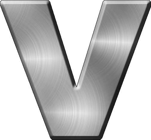 Etc > Presentations Etc Home > Alphabets > Themed Letters - Metal Letter V Png (506x469), Png Download