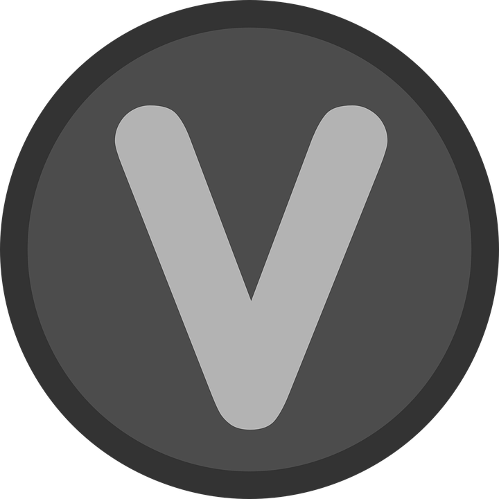V In The Circle Png Transparent Image - V Button (720x720), Png Download