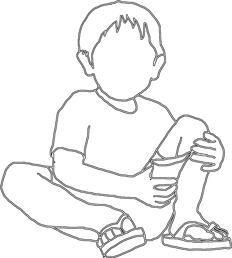 Boy Sitting Drawing At Getdrawings - Drawing (1076x1181), Png Download