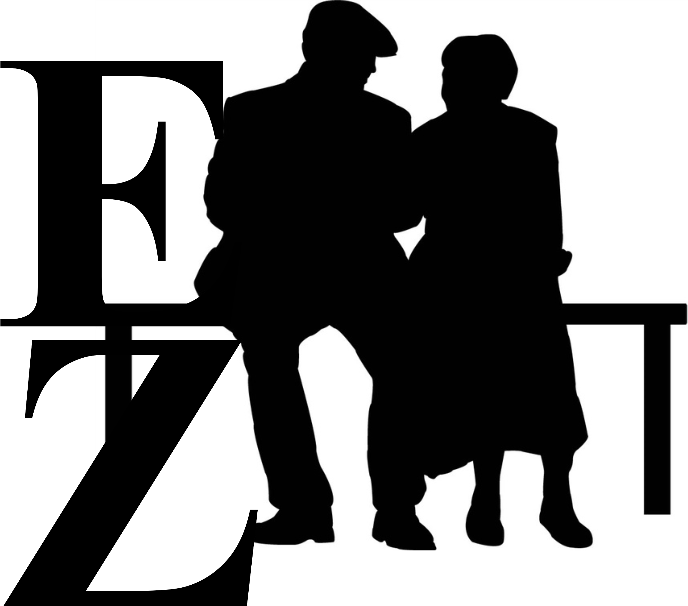 Free Download Elderly Sitting Silhouette Clipart Old - Silhouette Of A Old Couple (2310x2038), Png Download