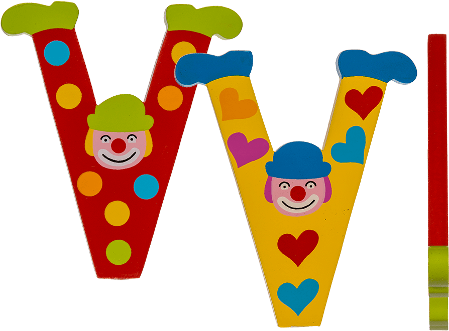 Tatiri Crazy Clown Letter V ((red) Spots) (945x709), Png Download
