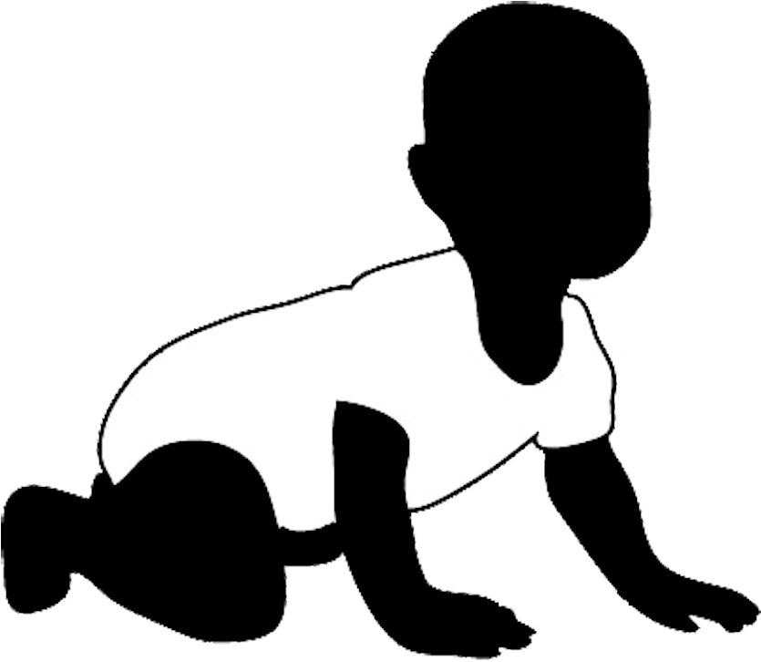 Baby Crawling - Baby Silhouette No Background (885x769), Png Download