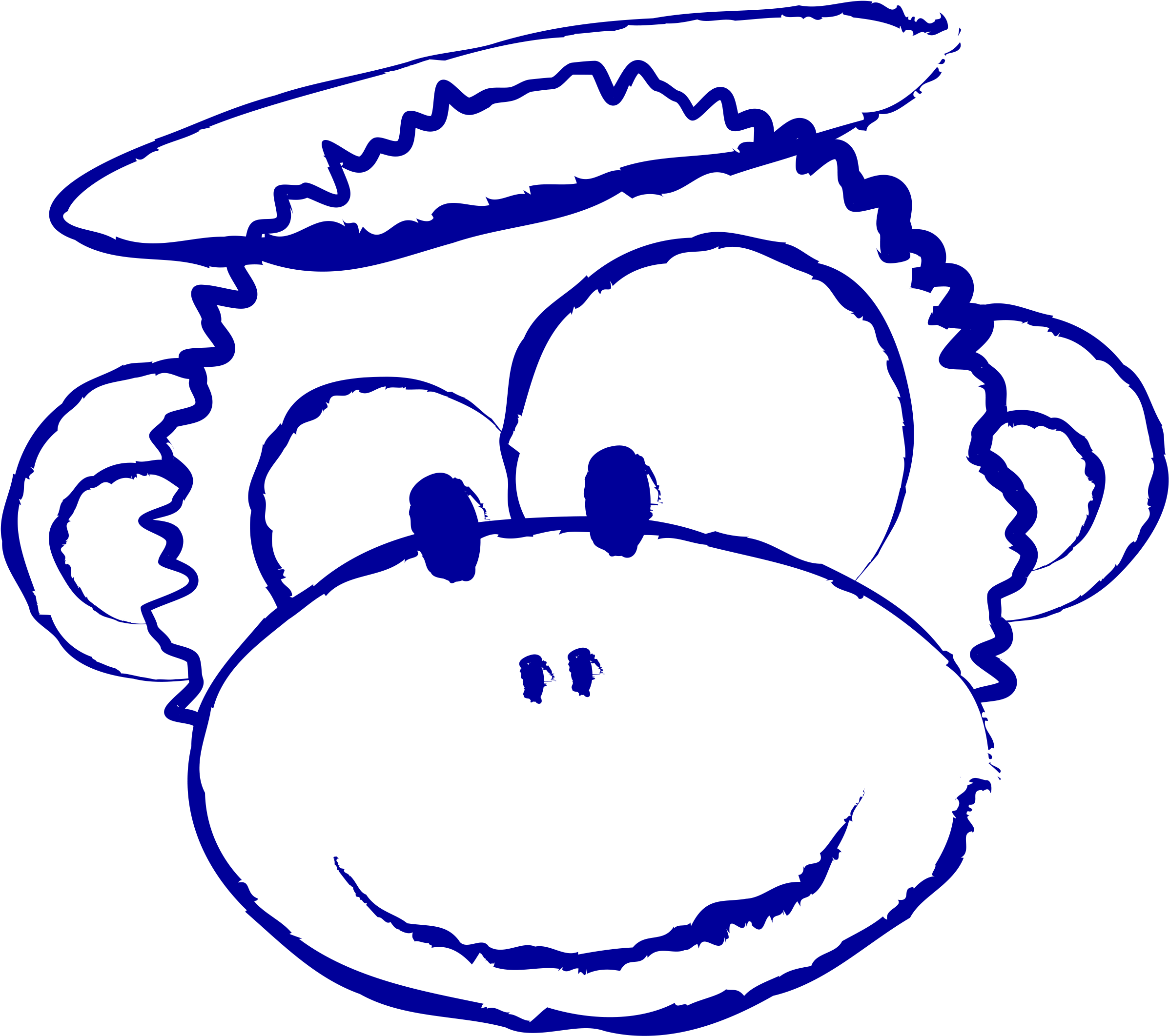 Blue No Evil Monkey - Je Ne Suis Pas Porte - Clé Mauvais De Cercle Porte-clés (2400x2130), Png Download