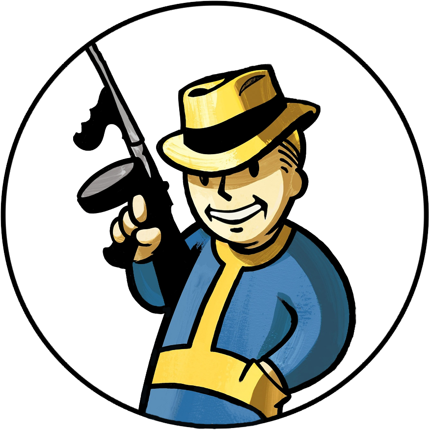 Atomic Boy Bboy Thompson Gun Tommy Gun Patch Circle - Fallout Vault Boy Tommy Gun (900x900), Png Download