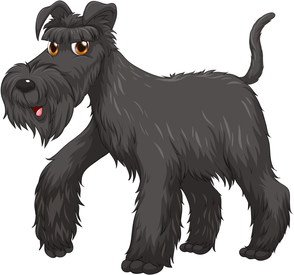 Pitbull Clipart Spotted Dog - Perro Schnauzer Animado Png (1022x1024), Png Download
