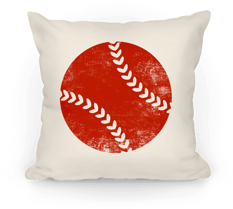 Red Baseball Pillow Pillow - Baseball (484x484), Png Download