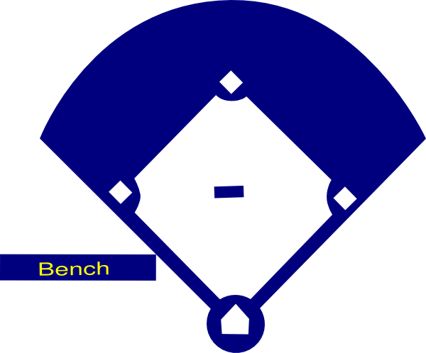 Baseball Field Blue Clip Art - Baseball Diamond Png (600x498), Png Download