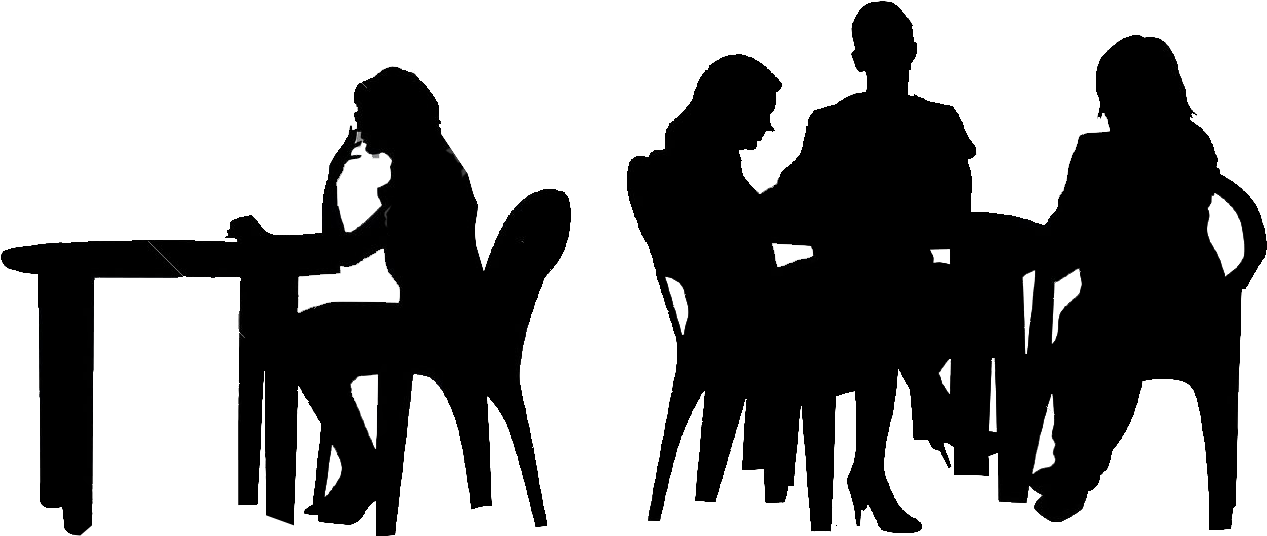 People Sitting At Table Silhouette Png Picture Royalty - Silhouette People At Table Png (1300x919), Png Download