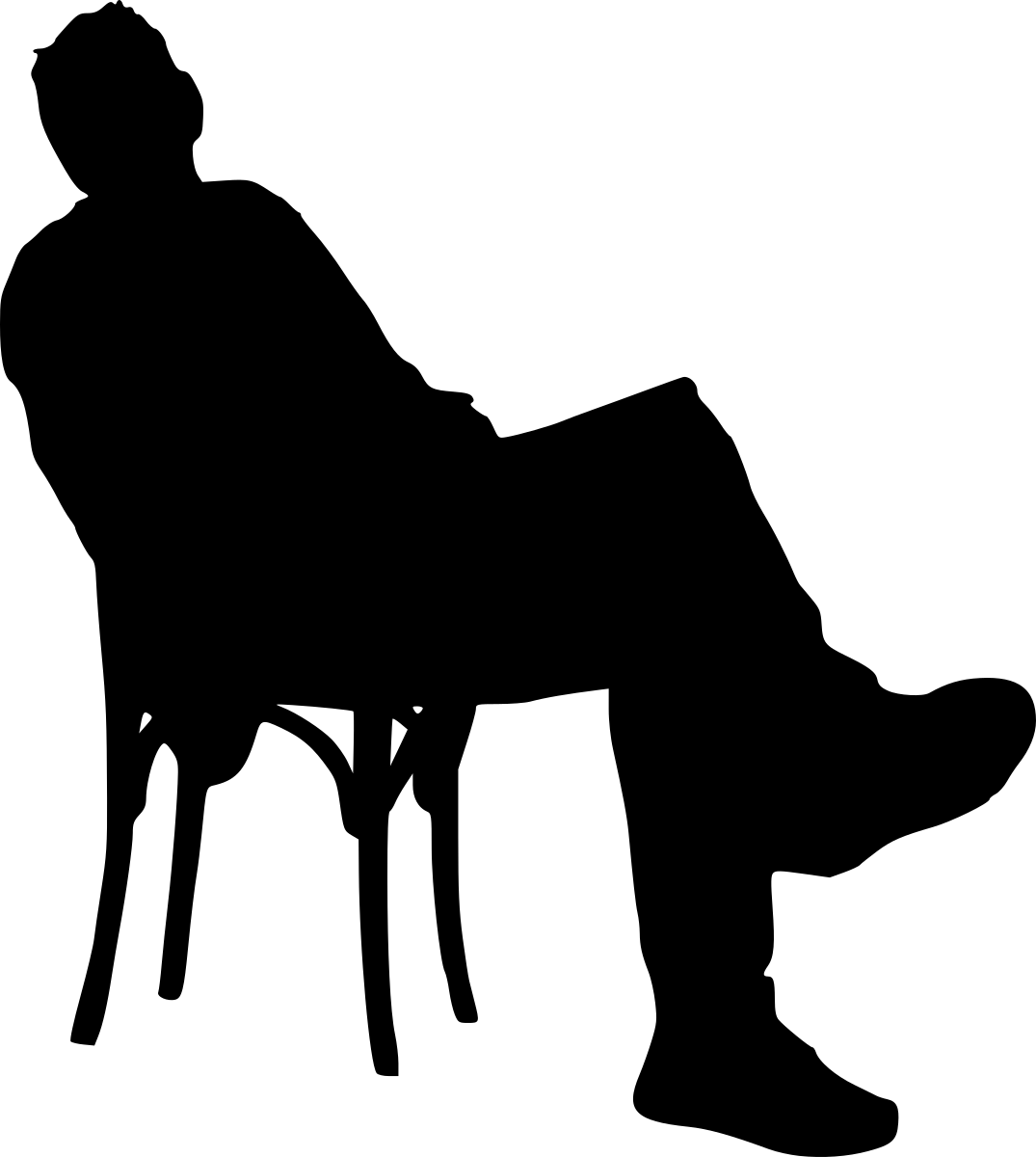 Sitting Silhouette Png Download - Portable Network Graphics (1075x1200), Png Download