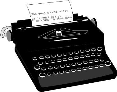Banner Transparent Download For - Typewriter Clipart Black And White (400x338), Png Download