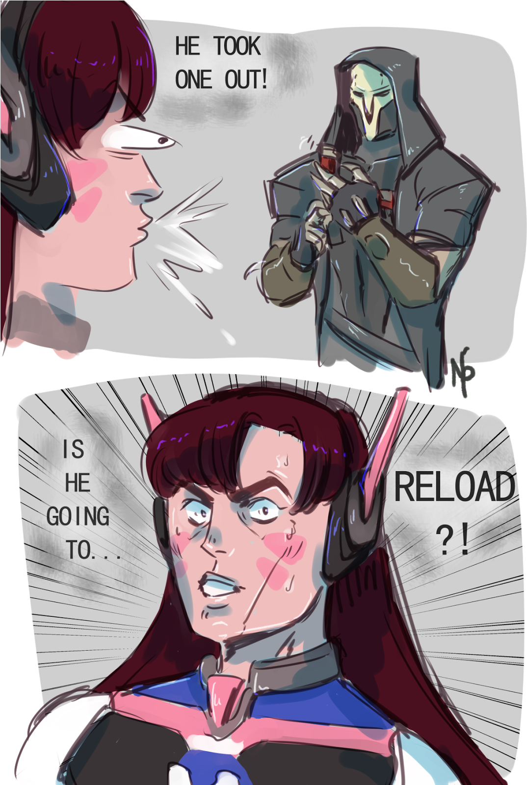 Annnd Let's Put In That Crazy Mei One - Reaper Doesn T Reload (1131x1600), Png Download