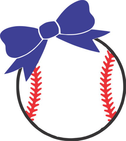Softball With Bow And Bat Svg File - Softball Laces Clip Art (429x480), Png Download