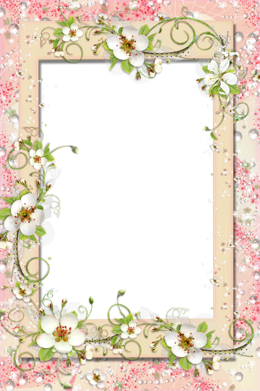 Free Floral Border, Download Free Clip Art, Free Clip - Marcos Para Fotos Transparentes (853x1280), Png Download