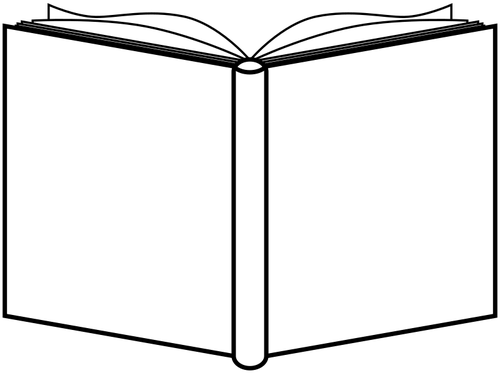 Opened Book Outline Public Domain Vectors - Open Book Outline (500x373), Png Download
